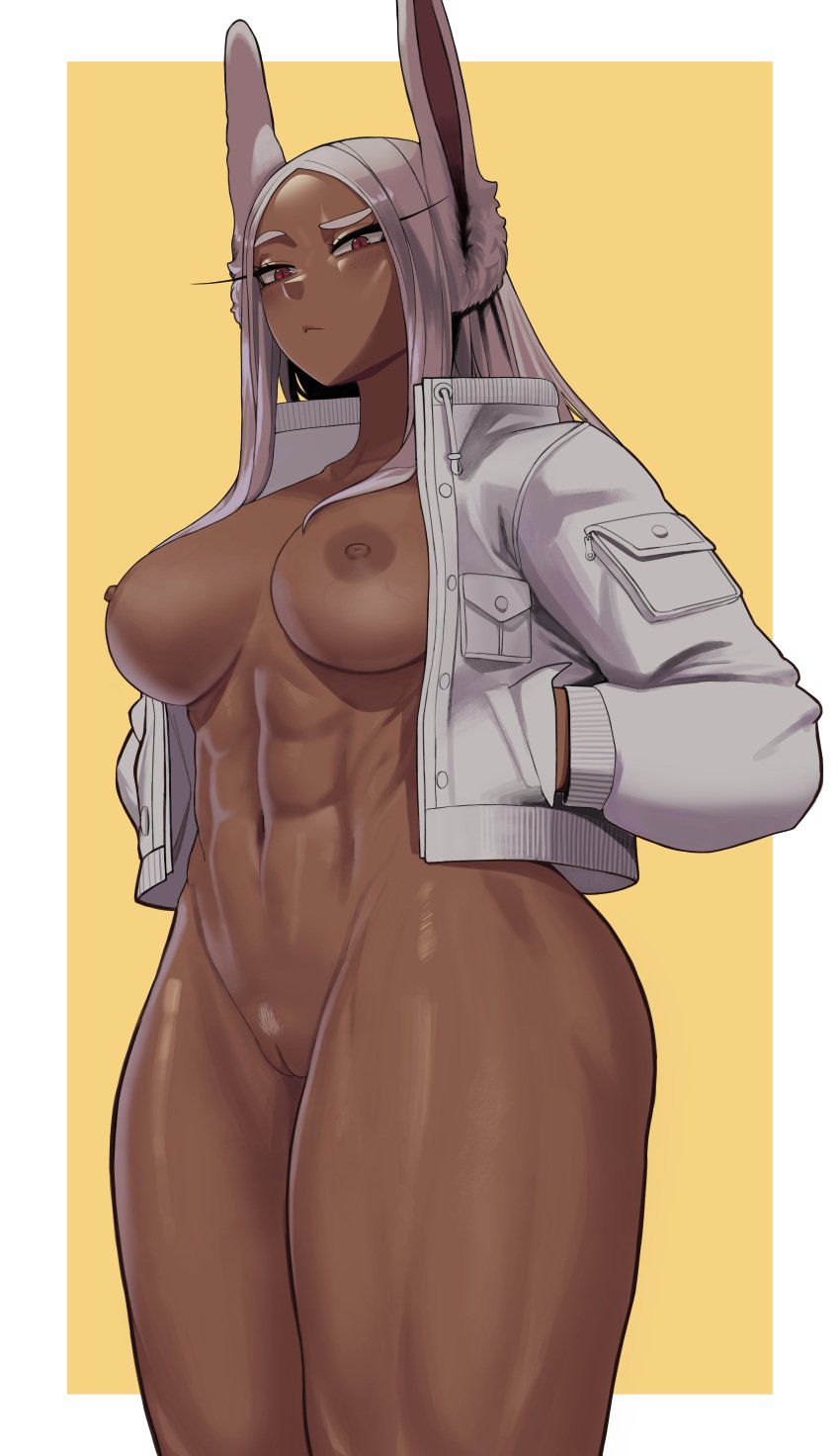 1girls boku_no_hero_academia breasts dark-skinned_female female gud0c mirko miruko my_hero_academia rumi_usagiyama solo_female