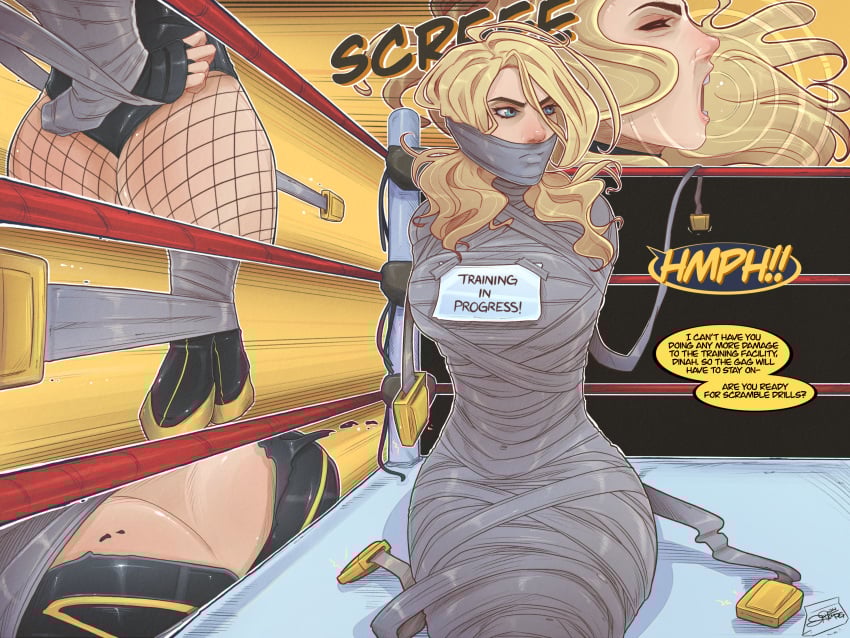 black_canary bondage bound dc dc_comics dinah_lance pgratedslasher restrained superheroine