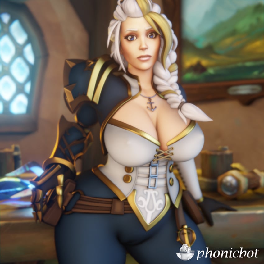 1girls 3d belt blender blizzard_entertainment corset female female_only human human_(warcraft) human_(world_of_warcraft) human_female jaina_proudmoore large_breasts looking_at_viewer phonicbot ponytail pose posing solo tagme tight_pants warcraft white_hair world_of_warcraft