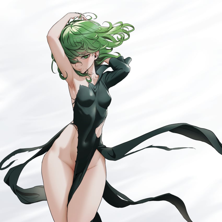 1girls arm_up armpit armpit_crease armpits arms breasts child_bearing_hips damaged_clothes female female_only green_hair hair_over_one_eye hips loped one-punch_man one_eye_obstructed petite petite_body small_breasts tagme tatsumaki thick thick_thighs tight_clothing torn_clothes torn_clothing white_background wide_hips