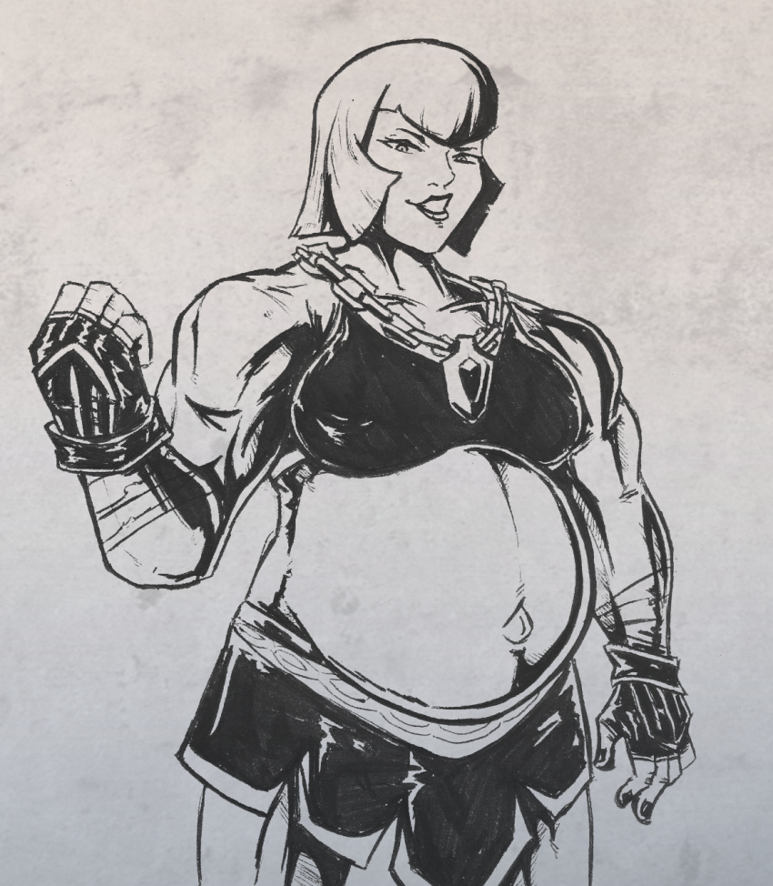 1girls belly big_belly big_breasts breasts fat female marisa_rossetti muscular muscular_female nasuokaa-san outie_navel pregnant street_fighter street_fighter_6