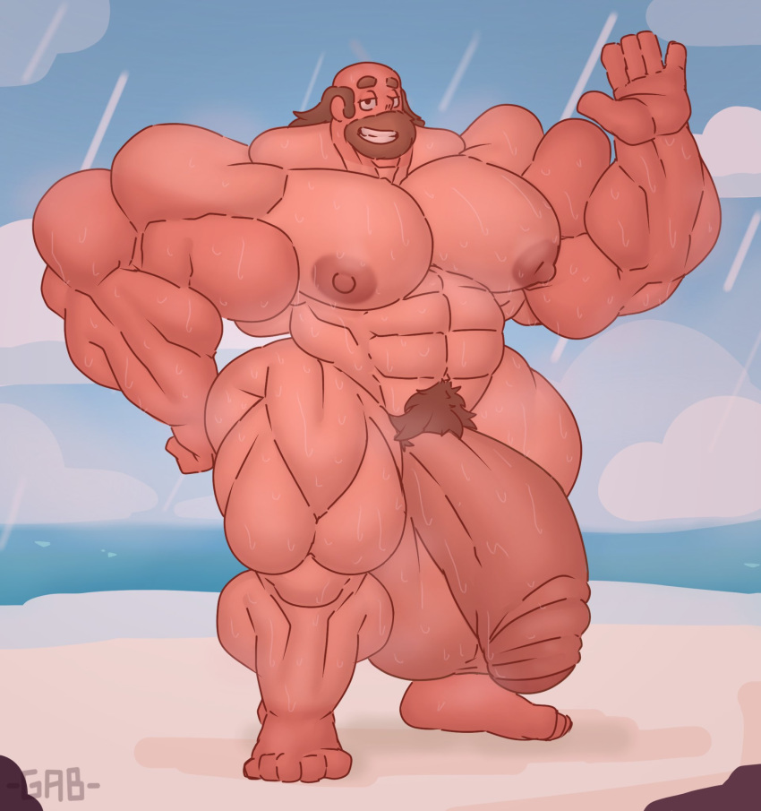 1boy abs bara beach biceps big_muscles big_pecs big_penis clothes_removed completely_nude erection facial_hair feet flaccid gab_art gay greg_universe hyper hyper_balls hyper_genitalia hyper_penis hyper_testicles male male_focus male_only muscle muscles muscular muscular_arms muscular_ass muscular_back muscular_legs muscular_male muscular_thighs musk nipples nude nude_male pecs pubic_hair solo solo_male steven_universe sweat sweating sweaty thick_thighs veins veiny_penis