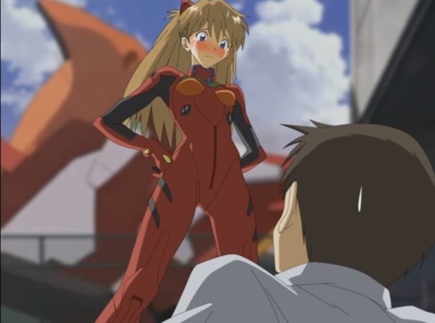 asuka_langley_sohryu blush castlage have_to_pee neon_genesis_evangelion omorashi plugsuit screencap_redraw shinji_ikari smooth_skin tears