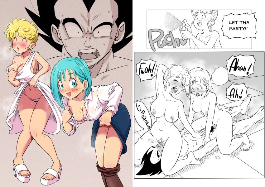 1boy 2girls big_breasts bikini blonde_hair blue_eyes blush breasts bulma bulma_briefs cleavage closed_eyes clothes_lift clothes_pull cowgirl_position cunnilingus daughters_boyfriend daughters_husband dragon_ball dragon_ball_z dress dress_lift earrings english_text facesitting feet ffm ffm_threesome gilf girlfriend girlfriends_mother green_hair happy highres husband_and_wife in-lawcest jewelry knees_together_feet_apart large_breasts legs licking_pussy lifted_by_self mature_female medium_hair milf monochrome mother-in-law mother-in-law_and_son-in-law mother_and_daughter multiple_girls navel nipples nude open_mouth oral oyakodon panchy panchy_(dragon_ball) panchy_briefs panties pantyhose pantyhose_pull pink_mousse pulled_by_self reverse_spitroast sandals sex simple_background sitting sitting_on_face sitting_on_person skirt skirt_lift smile son-in-law source_request speech_bubble spitroast standing straddling swingers thighs threesome toes underwear vaginal_penetration vegeta wife wifes_mother