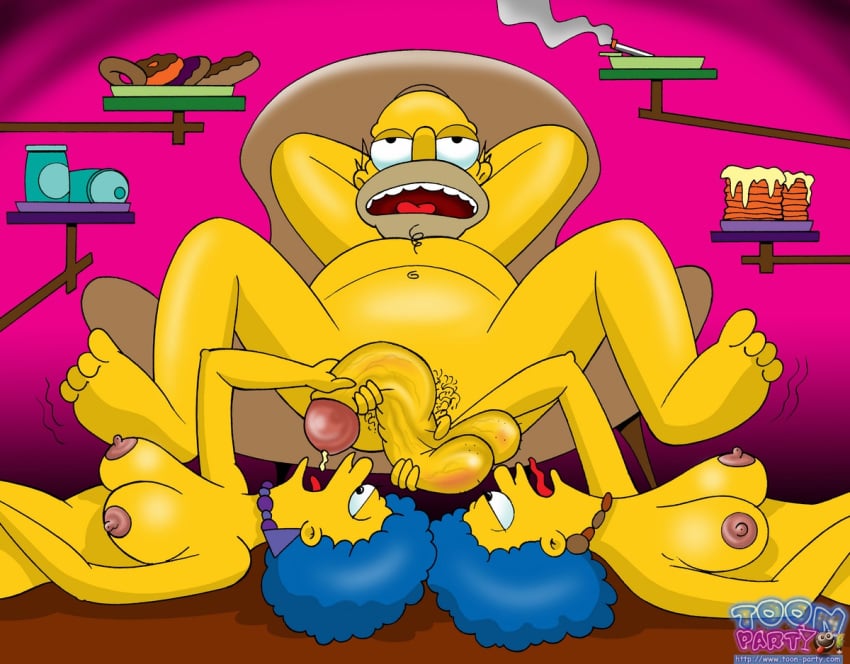 female homer_simpson human male patty_bouvier selma_bouvier straight the_simpsons toon-party