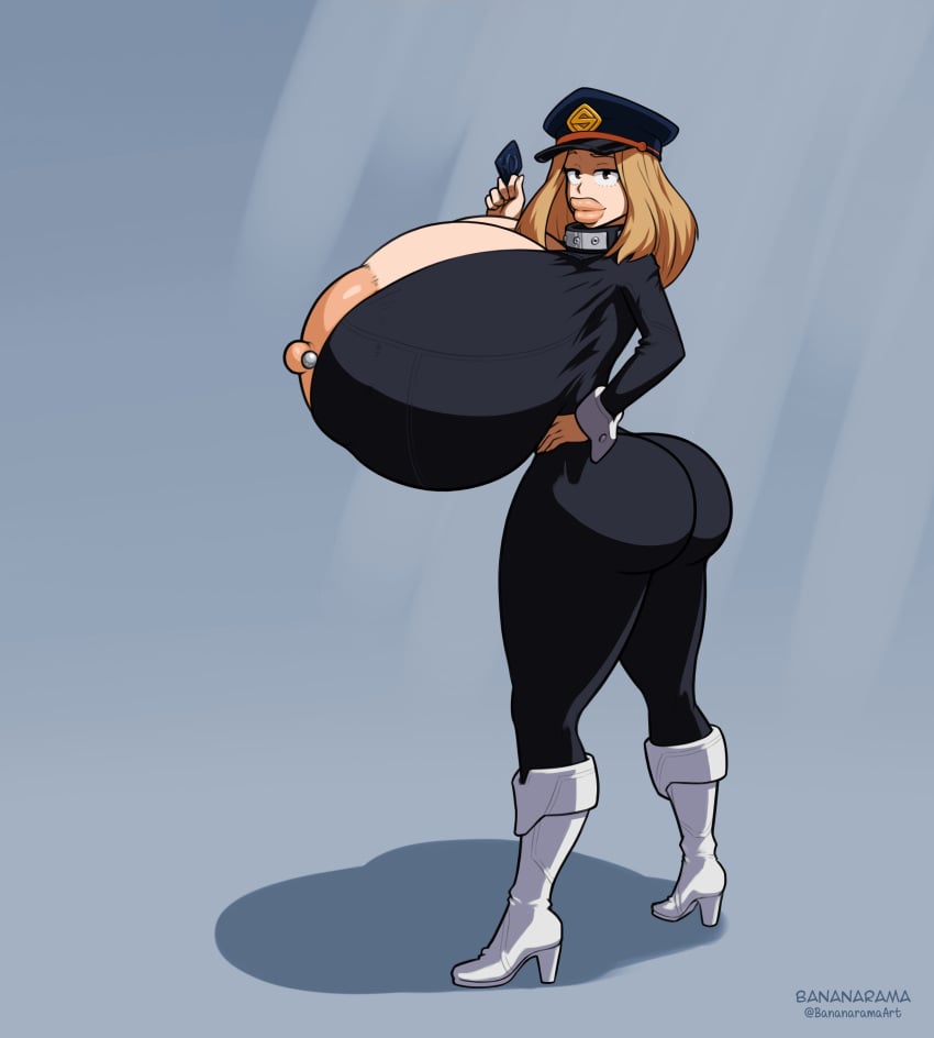 bananarama_(artist) bimbo bimbo_lips bimbofication camie_utsushimi female gigantic_breasts huge_breasts huge_lips my_hero_academia