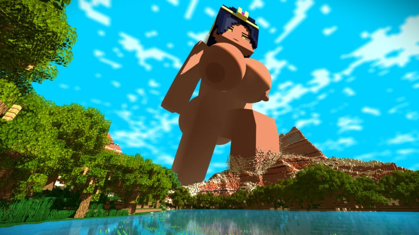 bigger_female crush destruction giantess goolba macro mine-imator minecraft samira_(goolba)