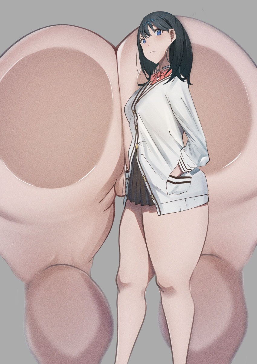 1girls ass ass_focus ass_shot big_ass black_hair black_skirt blue_eyes bottomwear bubble_ass bubble_butt dat_ass female female_only hair huge_ass kapibara_(mc0314) large_ass skirt solo solo_female ssss.gridman takarada_rikka thick_thighs thighs topwear