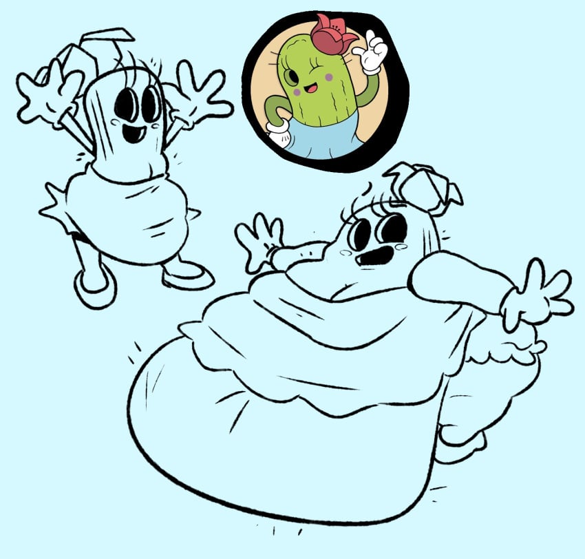 belly big_belly cactus cactus_girl cactus_girl_(cuphead) cuphead:_the_delicious_last_course cuphead_(game) fat fat_fetish fetish octoguy45 overweight stomach