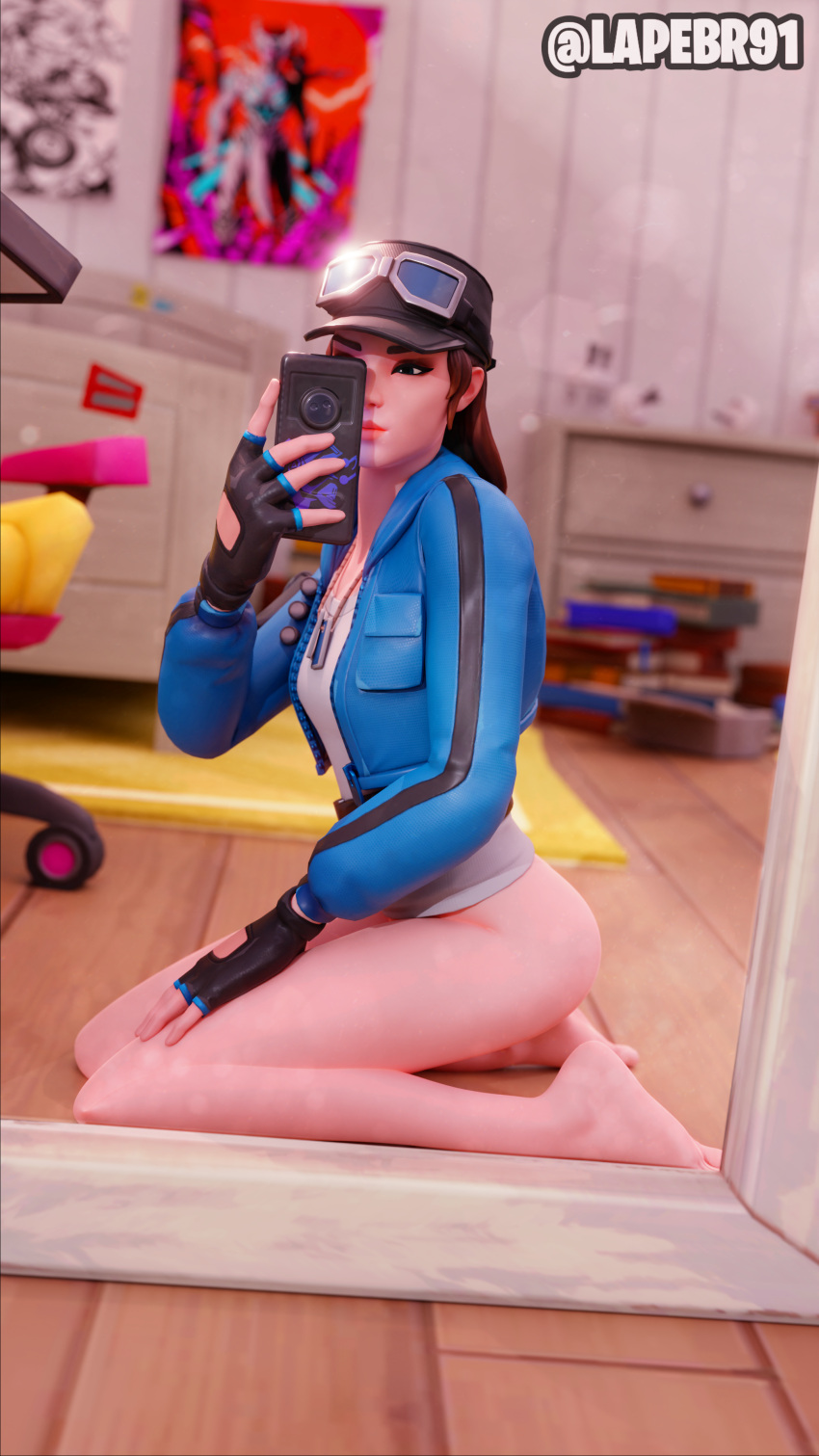 1girls 3d 3d_(artwork) cloud_striker_(fortnite) female female_only fortnite lapebr91 selfie