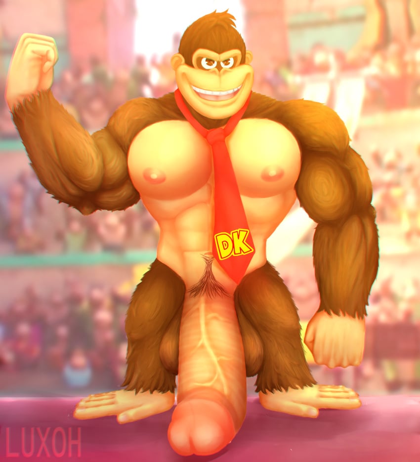 2023 abs absurd_res after_orgasm anthro ape arena areola artist_name balls barazoku biceps big_balls big_breasts big_bulge big_glans big_muscles big_nipples big_pecs big_penis biped blurred_background bodily_fluids body_hair breasts brown_body brown_eyes brown_fur bulge chromatic_aberration closed_smile container countershading crouching day donkey_kong donkey_kong_(series) feet flaccid flexing floor foreskin fur gay genital_fluids genitals gorilla grin haplorhine hi_res huge_balls huge_breasts huge_cock humanoid_genitalia humanoid_penis illumination_entertainment looking_at_viewer luxoh male male_only mammal manly mario_(series) monkey monkey_boy monkey_feet mouth_closed muscular muscular_anthro muscular_male navel necktie nintendo nipples outside partially_retracted_foreskin pecs penis pinup pose prehensile_feet presenting presenting_balls presenting_body presenting_penis primate pubes saggy_balls screencap screencap_background simple_background smile smiling_at_viewer smirk snout solo standing super_mario_bros._(2023_film) teeth thick_penis toes twitter_handle vein veiny_penis