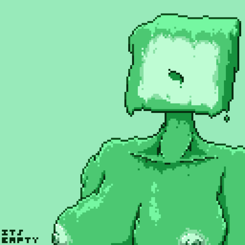 breasts green_body itsempty melting pixel_art random_dice slime slime_dice slime_girl tagme