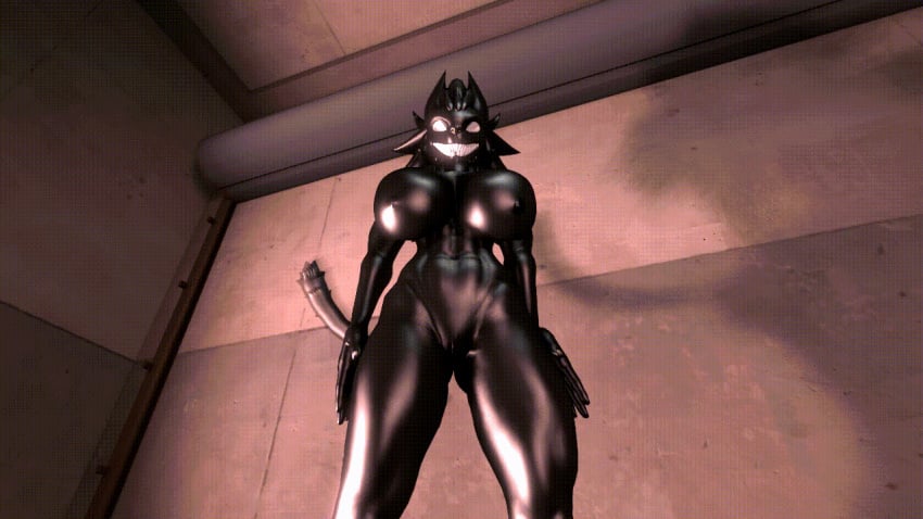 3d animated ass backrooms backrooms_creature big_ass big_breasts big_butt black_body black_fur buff clapping clapping_ass eye_contact female female_only fit_female looking_down naked smile smiler smiler_(the_backrooms) submissive_pov the_backrooms