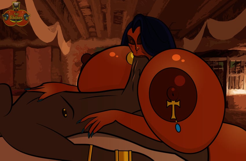 ancient_egypt ancient_egyptian blowjob blowjob_only closed_eyes egypt egyptian egyptian_female egyptian_mythology enormous_breasts feet_up fellatio female laying_on_floor laying_on_stomach long_hair massive_breasts newdity nipples pressing_breasts queen_titahatenamun_ebonee slobbering sucking_off sucking_penis tale_of_ebonee tan-skinned_female tan_skin voluptuous watermark wide_thighs