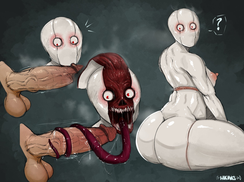 1boy 1girls ? ass balls big_penis blood breasts exposed_muscle female flesh_doll gore hikinks large_penis light-skinned_male light_skin looking_at_another looking_at_penis looking_back male naked naked_female nipples nude nude_female oc original original_character pale-skinned_female pale_body pale_skin pale_skinned_female pale_soles penis perfect_body pink_nipples red_eyes sharp_teeth thick_thighs thighs tongue tongue_out tongue_wrap tongue_wrapped tongue_wrapped_around_penis tonguejob white_skin wide_hips