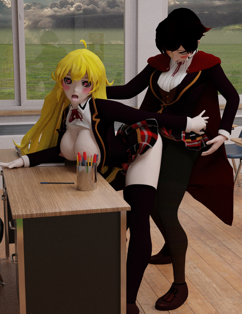 1futa 1girls 3d blush daz3d daz_studio dragolord19d female futa_on_female futanari heart heart-shaped_pupils heart_eyes incest ruby_rose rwby self_upload sisters yang_xiao_long