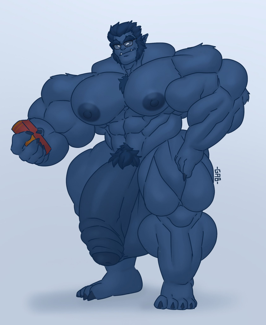 abs anthro balls beast_(x-men) biceps big_biceps big_pecs blue_body blue_skinned_male bodybuilder fangs flaccid foreskin front_view full_body furry gab_art gay glasses hank_mccoy huge_biceps hyper hyper_balls hyper_genitalia hyper_penis hyper_testicles loose_foreskin male male_focus male_nipples male_only marvel muscles muscular muscular_arms muscular_ass muscular_back muscular_legs muscular_male muscular_thighs mutton_chops nipples nude pecs pubic_tuft serratus_anterior sideburns solo thick_foreskin thick_penis toe_claws trapezius veins veiny_penis x-men