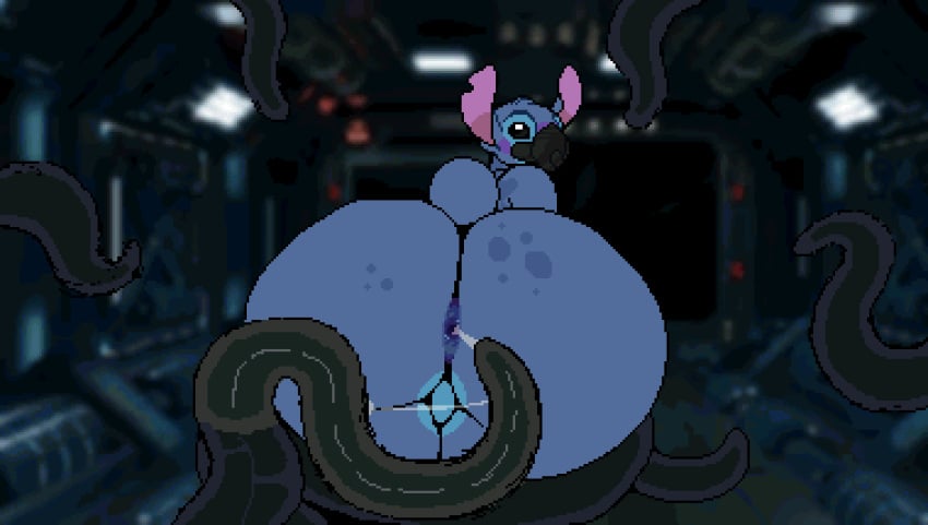 2023 after_anal alien ambiguous_fluids animated anthro anus ass backsack balls big_ass big_butt big_ears black_eyes black_tentacles blue_body blue_fur blurred_background blush digital_media_(artwork) disney experiment_(lilo_and_stitch) eyebrows fur gaping gaping_anus gay genitals head_tuft huge_ass huge_butt leg_grab lilo_and_stitch looking_back loop male male_only mask mertvykhcrows notched_ear penis pixel_(artwork) pixel_animation restrained short_playtime short_tail solo spots spotted_body spotted_fur stitch stitch_(lilo_and_stitch) tail tentacle tuft