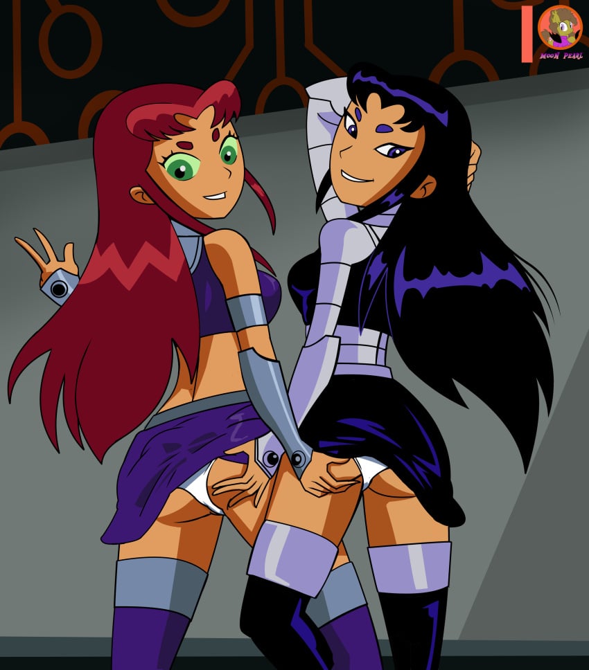 2girls accurate_art_style alternate_version_available ass_grab blackfire dc dc_comics female female_only green_eyes groping groping_ass incest lesbian moon_pearl orange_skin purple_eyes purple_hair red_hair siblings sisters starfire succubi_samus tagme teen_titans yuri