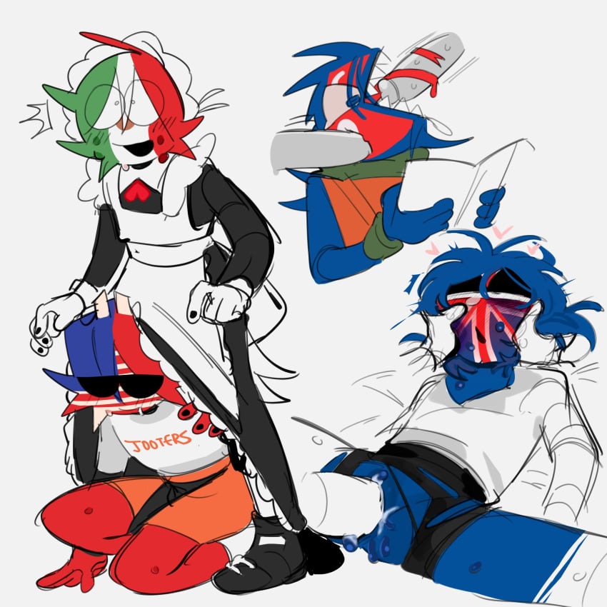 1cuntboy 6boys ailewzol blush clothing countryhumans cum cum_in_pussy cuntboy fellatio gay gay_sex intersex maid_uniform male mexico_(countryhumans) multiple_boys nepal_(countryhumans) penetration penis_on_face simple_background tongue_wrap tonguejob united_kingdom_(countryhumans) united_states_of_america_(countryhumans) vaginal_penetration white_background yaoi