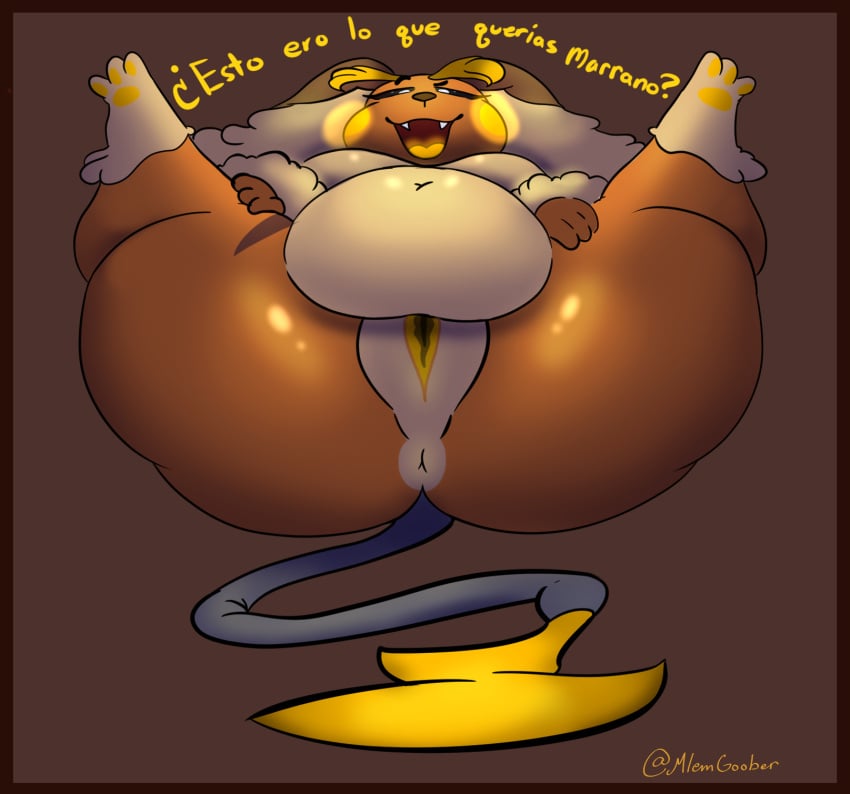 anthro anus ass bedroom_eyes belly big_belly big_breasts big_butt big_tummy breasts chubby_female digital_media_(artwork) female fluffy fur fusion generation_1_pokemon generation_4_pokemon genitals glowing glowing_cheeks half-closed_eyes hi_res huge_breasts humanoid long_ears looking_at_viewer lopunny mammal mlemgoober narrowed_eyes nintendo nude open_mouth pawpads paws pokemon pokemon_(species) pokemon_fusion presenting presenting_anus presenting_pussy pussy raichu raipunny seductive simple_background slightly_chubby smile smirk smug smug_face solo spanish_text spread_legs spreading tail text thick_thighs tongue video_games white_body wide_hips