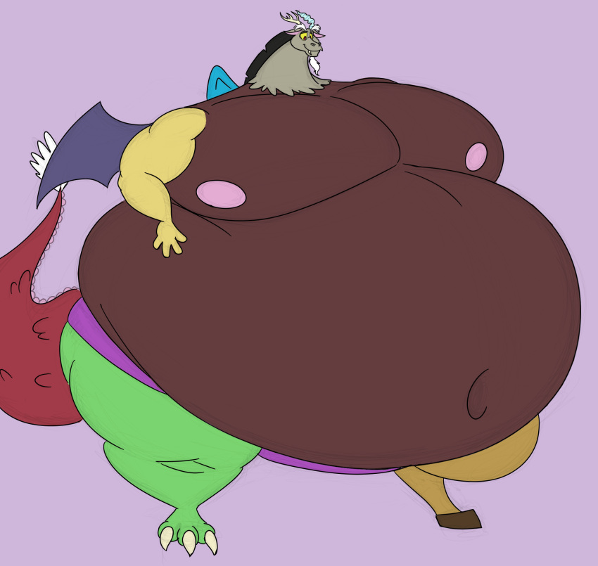 astonkitkat belly big_nipples discord_(mlp) draconequus fat fat_belly fat_man friendship_is_magic fundoshi horn horns huge_belly mawashi morbidly_obese morbidly_obese_male my_little_pony mythology obese obese_male overweight overweight_anthro overweight_male straight_hair sumo tail wings