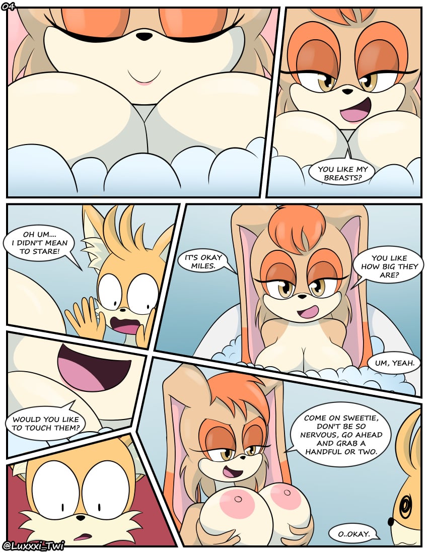 age_difference anthro anthro_on_anthro anthro_only comic english_text fox luckster1234 luxxi_twi luxxxi milf mother older_female older_woman_and_younger_boy page_4 rabbit sega size_difference sonic_(series) sonic_the_hedgehog_(series) speech_bubble tagme tails text vanilla_the_rabbit younger_male