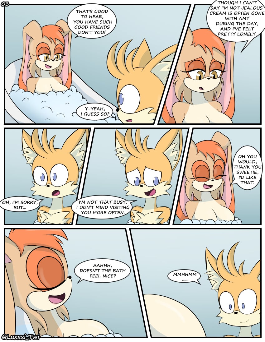 anthro anthro_on_anthro anthro_only comic english_text fox luckster1234 luxxxi milf mother older_female older_woman_and_younger_boy page_3 rabbit sega sonic_(series) sonic_the_hedgehog_(series) speech_bubble tails text vanilla_the_rabbit younger_male