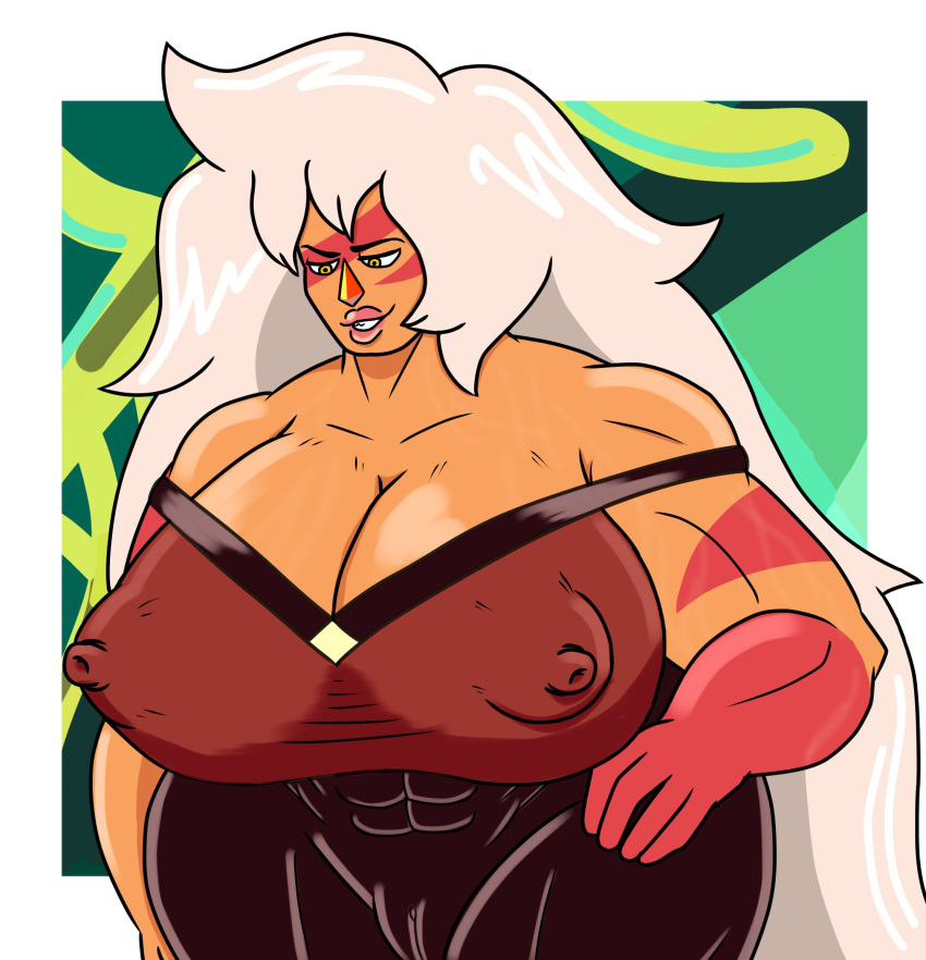 alternate_version_available big_breasts cartoon_network huge_breasts jasper_(steven_universe) long_hair muscular muscular_female orange_body orange_hair orange_skin peribooty4life steven_universe voluptuous voluptuous_female