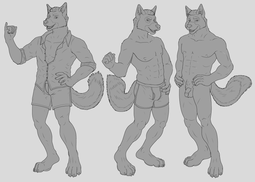 1boy absurd_res aitch anthro anthro_only canid canine canis clothed clothing domestic_dog german_shepherd herding_dog hi_res male male_only mammal nude pastoral_dog solo underwear