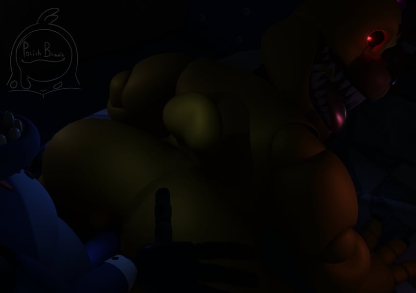 2boys anal_sex anthro ass bear erection fangs five_nights_at_freddy's five_nights_at_freddy's_2 five_nights_at_freddy's_4 fnaf gay hi_res living_machine looking_back male male/male male_only nightmare_fredbear_(fnaf) penis polishbonnie rabbit red_eyes sex withered_bonnie