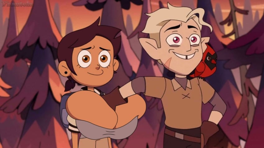 1boy 1boy1girl 1girls 3rd_party_edit accurate_art_style alternate_breast_size conscious edit female flapjack_(the_owl_house) hunter_(the_owl_house) luz_noceda male screencap screenshot screenshot_edit the_owl_house