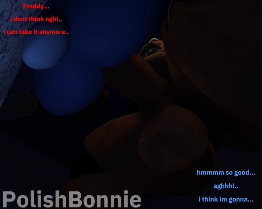 2boys anthro ass balls bear dialogue english_text erection five_nights_at_freddy's five_nights_at_freddy's_2 fnaf gay hi_res humanoid living_machine looking_pleasured male male/male male_only penis polishbonnie rabbit red_eyes robot sex text withered_bonnie withered_freddy