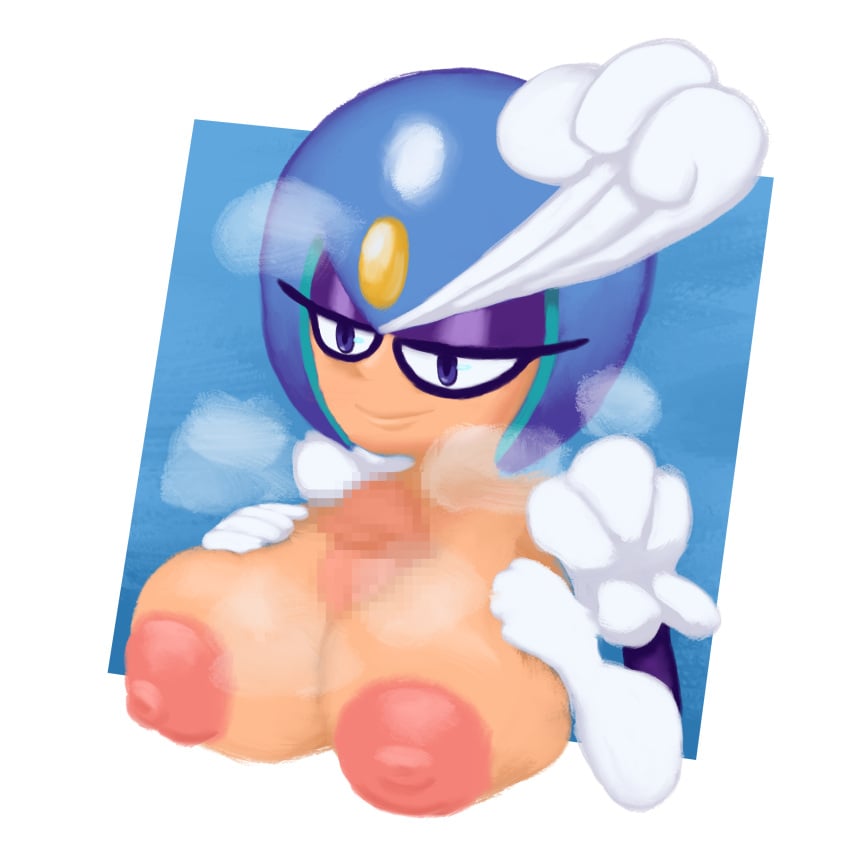 1girls areolae big_breasts breasts censored mega_man mega_man(classic) nipples paizuri paperbagnsfw splash_woman tagme