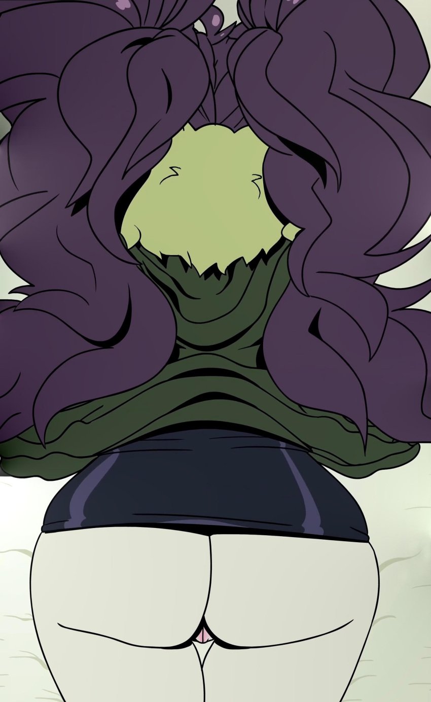 1girls bottomless clothing hips long_hair nevarky original_character penny_(nevarky) purple_hair screencap stitched thick_thighs thighs vagina wide_hips