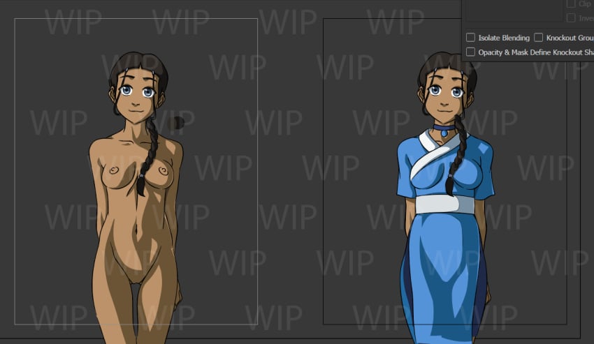 1girls avatar_the_last_airbender female female_only human katara rnot2000 solo wip work_in_progress