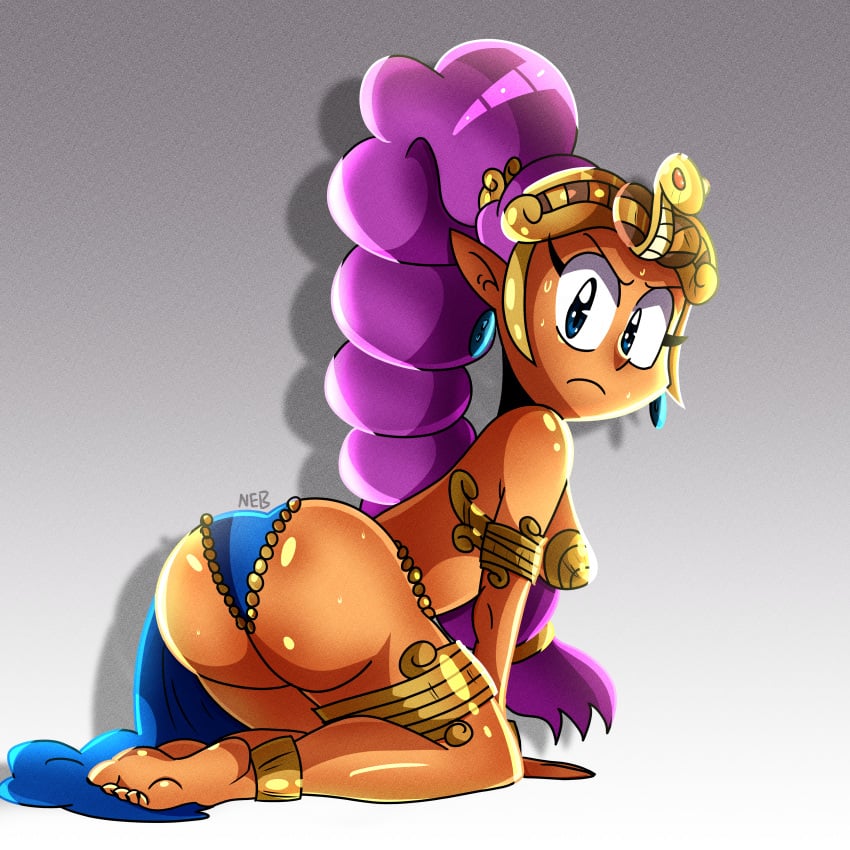 1girls alternate_costume alternate_hairstyle ass bikini dancer_shantae feet gold_jewelry harem_outfit looking_at_viewer metal_bikini nebulapixels shantae shantae_(character) shantae_and_the_pirate's_curse slave_bikini slave_outfit smooth_skin solo solo_female wayforward