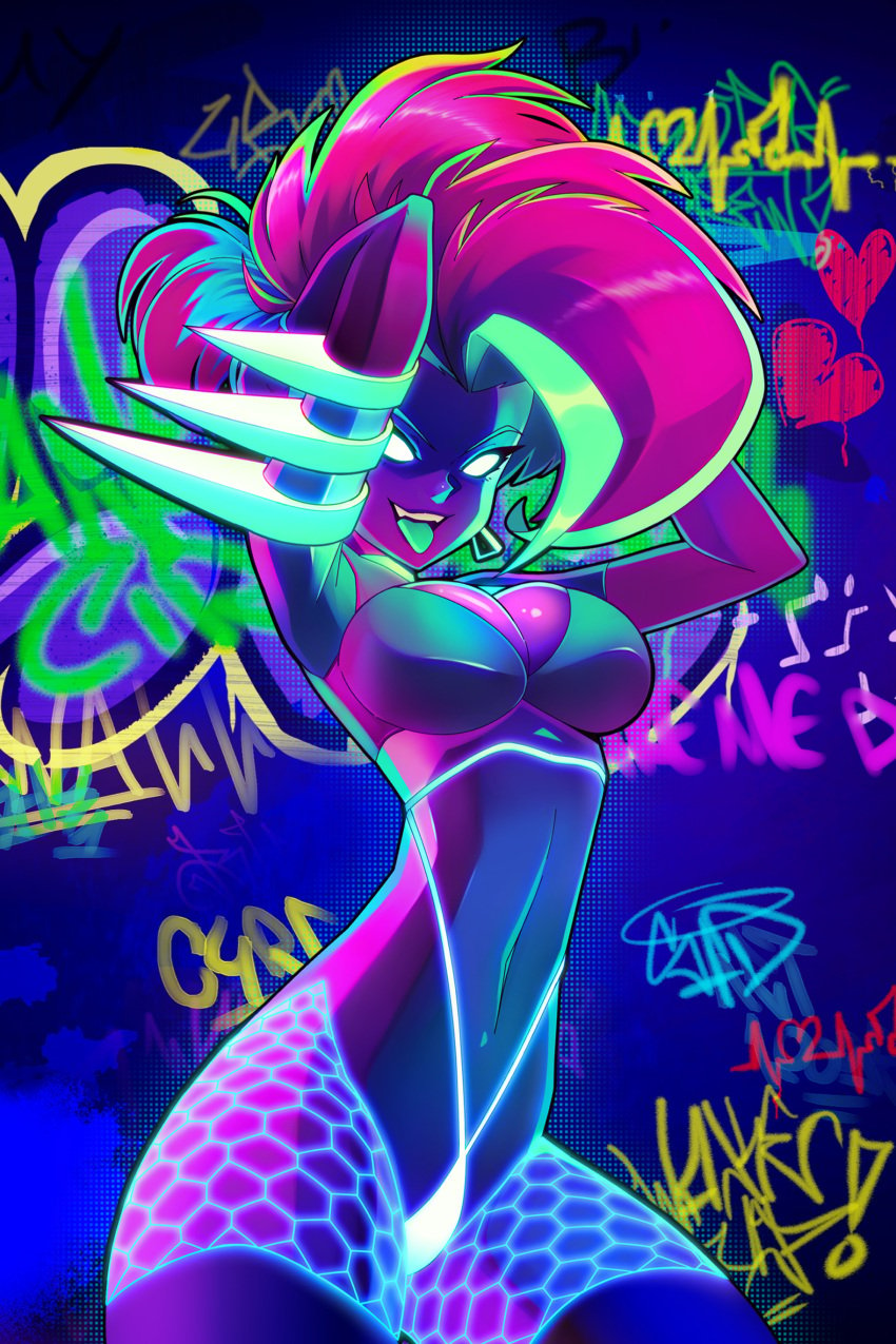 1girls 2d big_breasts breasts dance goth goth_girl graffiti high_resolution high_thong moika moikaloop neon original original_character panties raver raver_girl sole_female tagme thong thong_straps thongstraps wallpaper