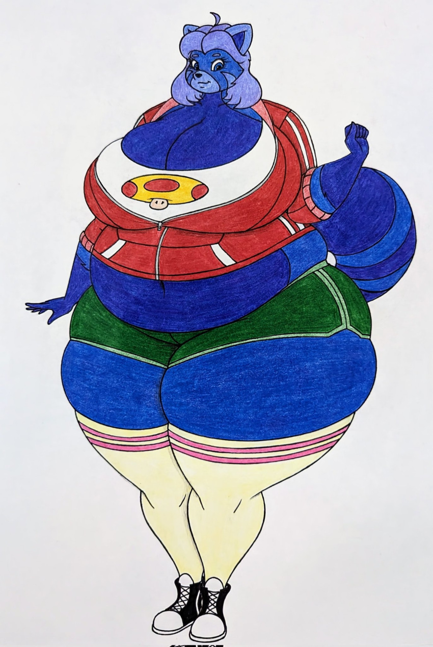 bao_azalea big_breasts blueberry_inflation breasts female huge_breasts lj_caffie thick_thighs wide_hips