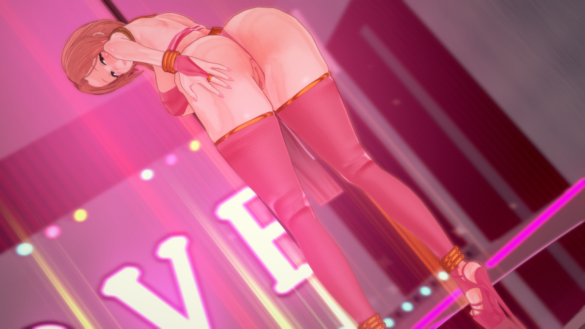 3d 3d_(artwork) anus ass ekwal exhibitionism female hana high_heels indecent_wife_hana spread_ass stripper_pole vagina