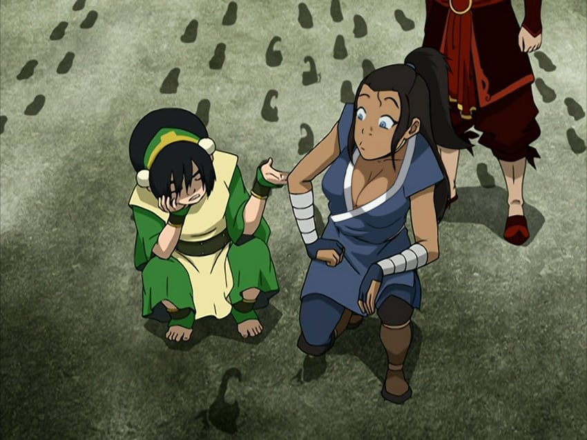 3girls artist_request avatar_the_last_airbender female female_only genderswap_(mtf) multiple_girls rule_63 screenshot sokka suki toph_bei_fong