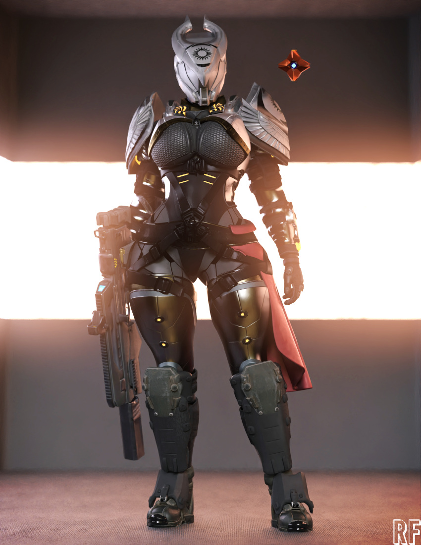 1girls 2023 3d 3d_(artwork) armored armored_boots armored_gloves assault_rifle athletic_female big_breasts big_thighs boots breasts bungie busty destiny_(game) destiny_2 female female_focus female_only fully_clothed ghost_(destiny) guardian_(destiny) gun helmet hi_res highres hips horns hourglass_figure knight large_breasts large_thighs pauldrons rude_frog slim_waist solo solo_female solo_focus standing thick_thighs thigh_gap thighs titan_(destiny) voluptuous weapon wide_hips