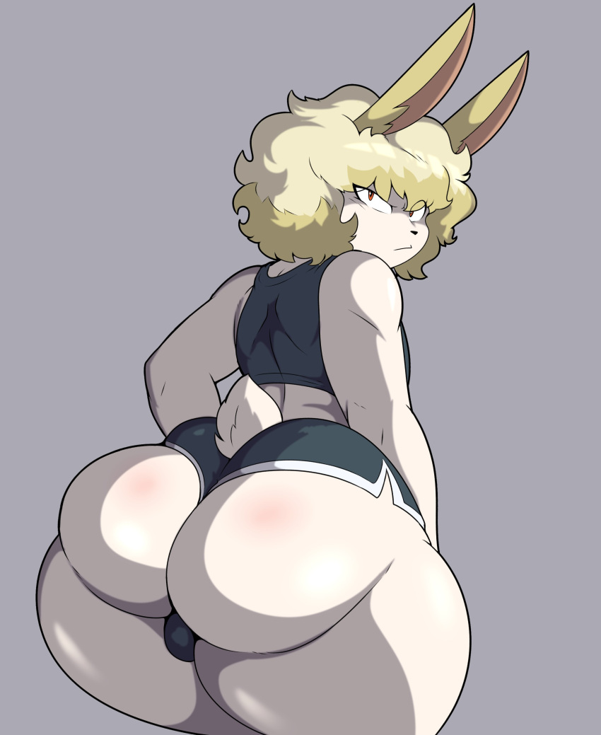 1boy alternate_version_available ass back back_view backsack big_ass big_butt big_hips bunny bunny_boy bunny_ears cepsil0n curvaceous curvy curvy_body curvy_hips fat_ass femboy harry_gray_(eldiipiid) hips huge_ass huge_butt large_ass looking_at_viewer looking_back no_humans non-human non-human_only rear_view shorts thick_thighs wide_hips