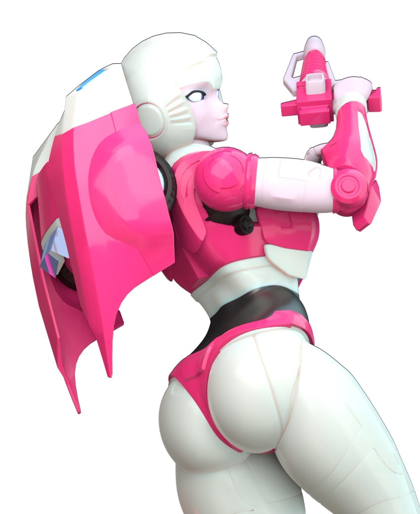 1girls 3d 3d_(artwork) arcee arcee_(g1) ass autobot big_ass big_butt blaster blaster_pistol curvy curvy_female curvy_figure cybertronian female female_autobots female_only gun gynoid gynomorph hasbro hourglass_figure humanoid looking_at_viewer looking_back multicolored_body pose posing rear_view robot robot_girl simple_background slim_waist solo thick_thighs transformers transformers_g1 trawert white_background