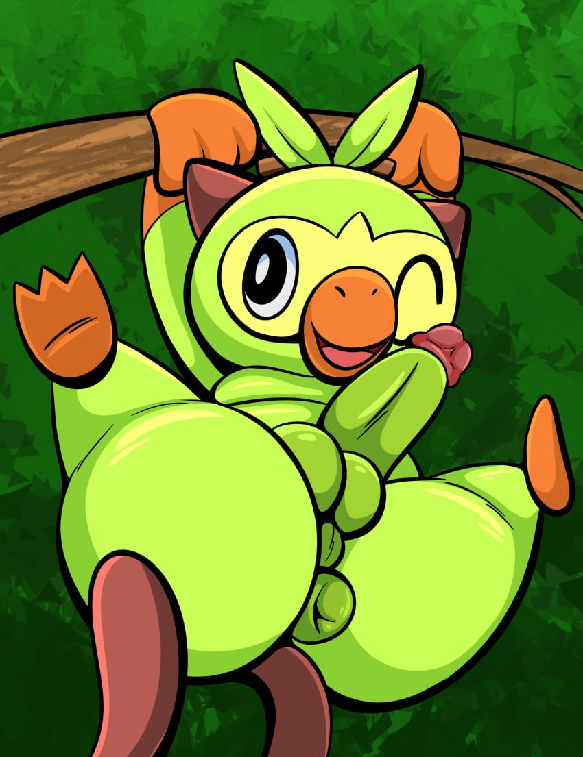 absurd_res anus ass feral feral_only generation_8_pokemon genitals grookey hanging_from_branch hi_res humanoid_genitalia humanoid_penis male male_only nintendo penis plant pokemon pokemon_(species) puffy_anus sarunori_(pokemon) shiny_grookey shiny_pokemon shiny_sarunori solo spread_legs spreading tepigfan101 tree