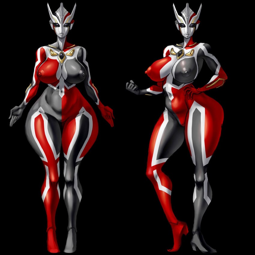 dark_faust galactic_art large_breasts thick_thighs ultraman_(franchise) ultraman_nexus ultrawoman wide_hips