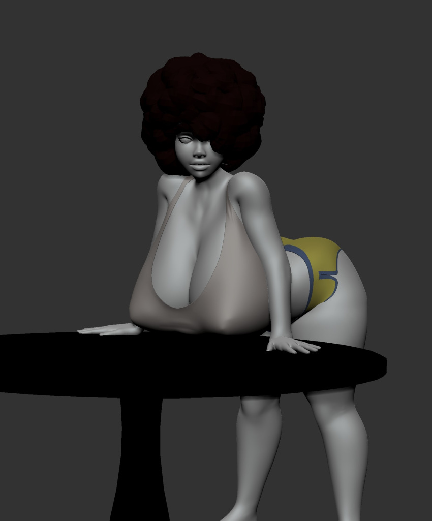 afro big_breasts breasts_bigger_than_head rabbiz3d thick_ass thick_thighs wip