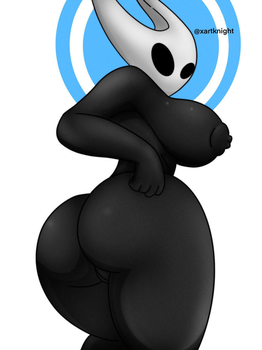 1girls areolae artist_name ass big_breasts black_body breasts female female_only hollow_knight hornet_(hollow_knight) large_ass looking_at_viewer looking_back naked naked_female nipples nude nude_female pussy sideboob solo solo_female standing twitter_username xartknight