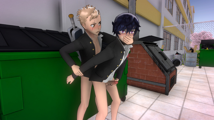 delinquent dumpster gay male_only shin_higaku slutforbara tagme teenager umeji_kizuguchi yandere_simulator yaoi young