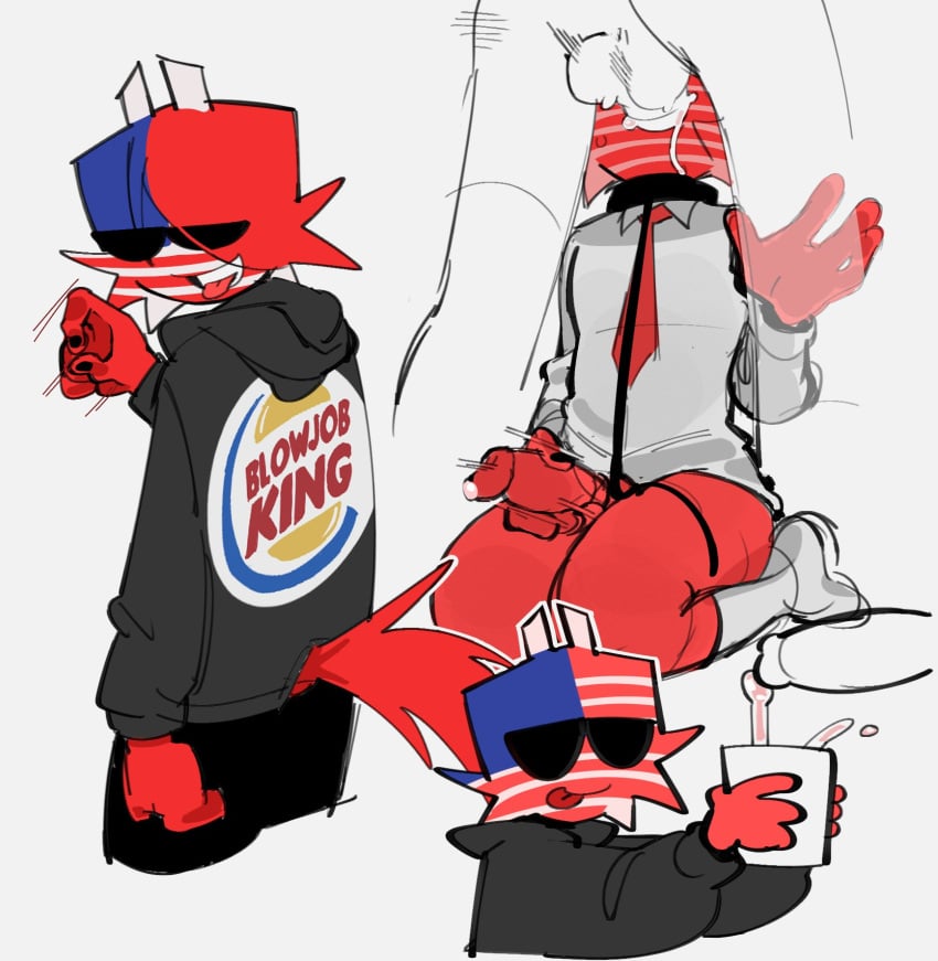 2boys ailewzol america blowjob_king burger_king countryhumans cum cum_in_mouth femboy femboy_only femboysub gay gay_sex girly handjob hoodie male male_only meme oral oral_sex parody red_body red_skin simple_background tagme united_states_of_america_(countryhumans) white_background yaoi